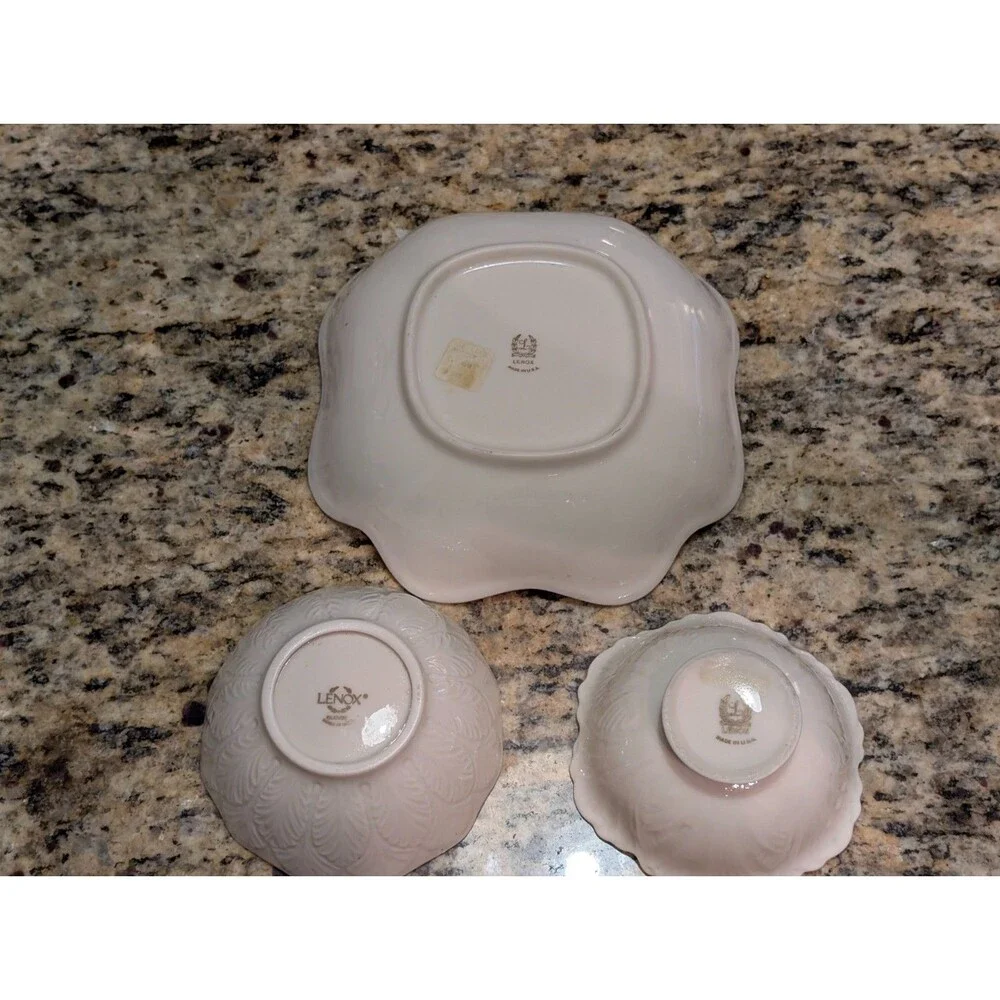 Vintage Lenox Ivory Gold Bowls Set of 3 Saybrooke Sylvan Dorian USA